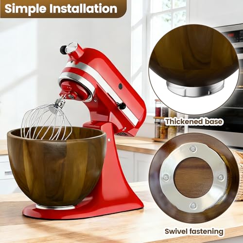 Tazón de mezcla de madera de nogal premium 5 QT miniatura 5