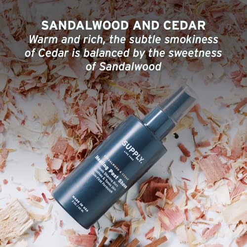 SUPPLY Healing Post Shave- Sandalwood & Cedar After Shave- Alcohol- Free Soothing Formula for Men- Nourishes, Soothes and Boost Cell Repair- for Sensitive and Acne-Prone Skin- 2 oz. Bottle - Image 6