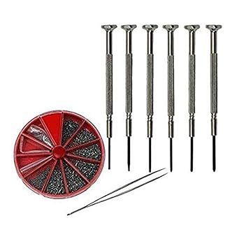 Diy Crafts 12444 9005 Eyeglass Watch Screw Assortment Screwdriver Tweezer, Multicolor, 1000 Piece