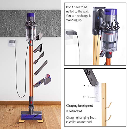 XIGOO Storage-Stand-Docking-Station-Holder Compatible with Dyson V11 V10 V8 V7 Cordless Vacuum Cleaners & Accessories, Stable Metal Organizer Rack, Brushed Gold