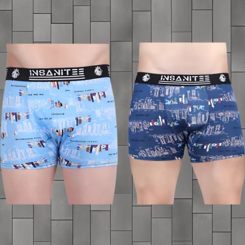 Image of Men's Nylon Stretch Printed Trunk | Ultra-Soft, Breathable Innerwear for Men | Stylish & Supportive Fit