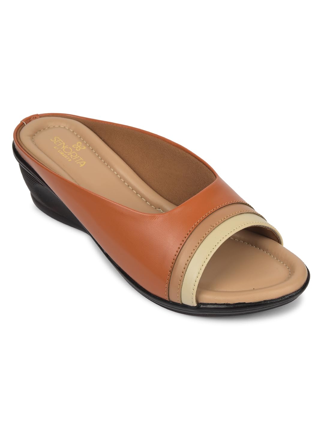 Senorita J322-32 Casual Heeled Sandal for Women - Tan | Comfortable and Cushioned Footbed | Durable Summer Footwear for Outdoor | Ideal for Everyday Wear | Ladies Fashion Footwear-image-24