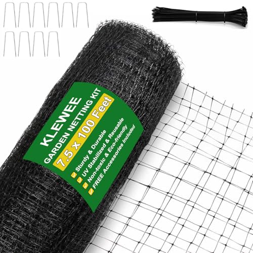 KLEWEE Bird Netting, 7.5 x 100 FT Heavy Garden Netting...