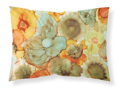 Taie d'oreiller fleurs bleu sarcelle orange multicolore Caroline S Treasures 8969pillowcase