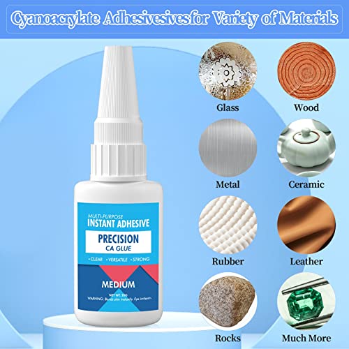 Medium CA Glue Adhesive for Metal and Stones - Quick Dry Model Adhesive With Precision Microtips Applicators for Jewelry Making, Repairing Ceramic, Hobby Crafts - Image 5