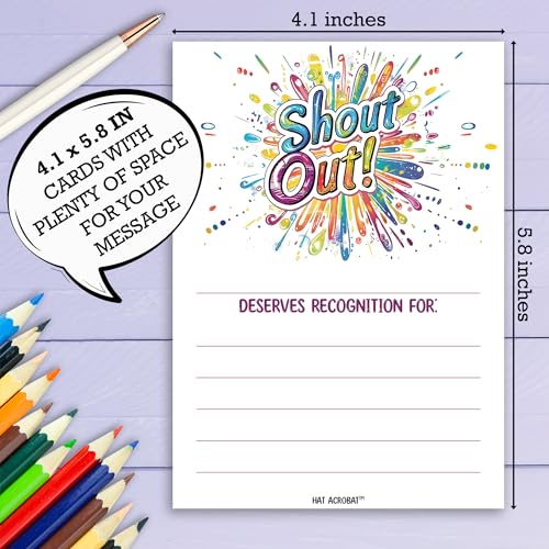 Hat-Acrobat-50-Shout-Out-Cards-Recognition-Cards-for-Employees-Encouragement-Cards-for-Public-Service-Recognition-Week-Employee-Appreciation-Day-or-Teacher-Appreciation-Postcards-Splash