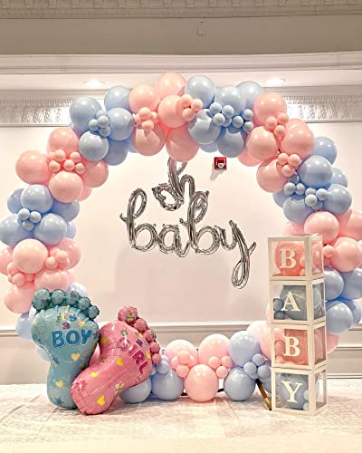 Pink And Blue Balloon Garland Kit, 124Pcs Arch Kit With Confetti Gender Reveal Balloons, Bright Durable Latex Balloons For Gender Reveal, Baby Shower, Birthday, Wedding, Anniversary, Party Decoration #TOP6