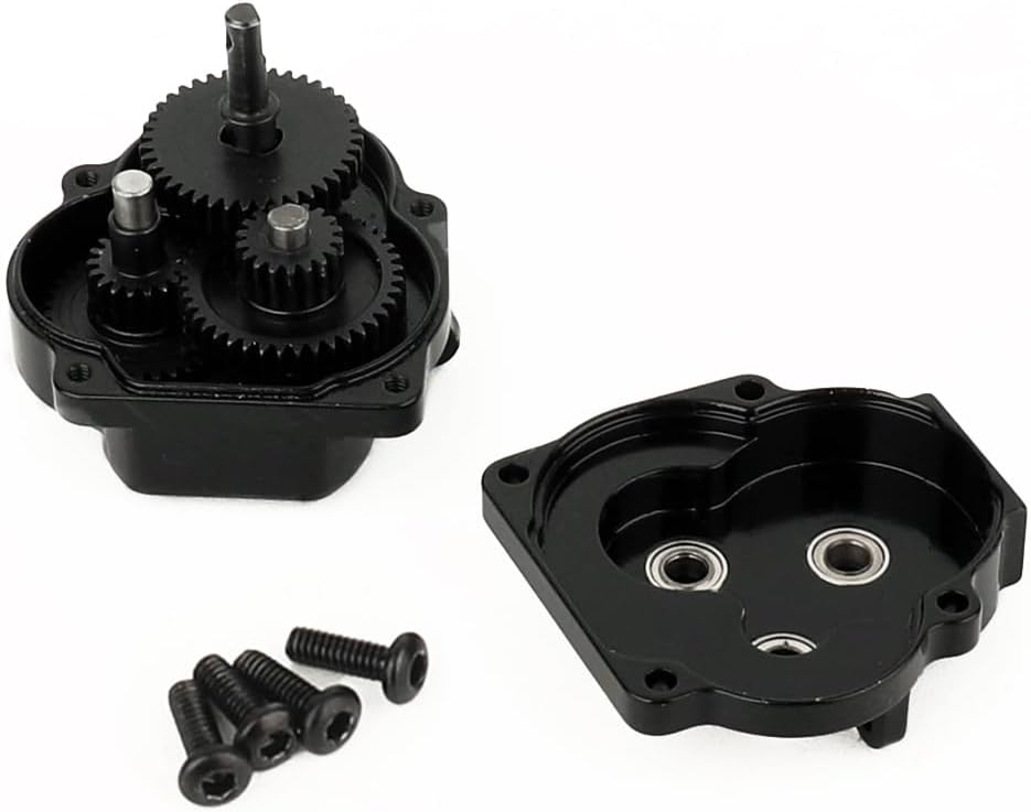 Brass Black Coating Gearbox Assembly Metal Transmission with Internal Steel Gears for 1/18 RC Crawler TRX4M TRX4-M Upgrade Parts