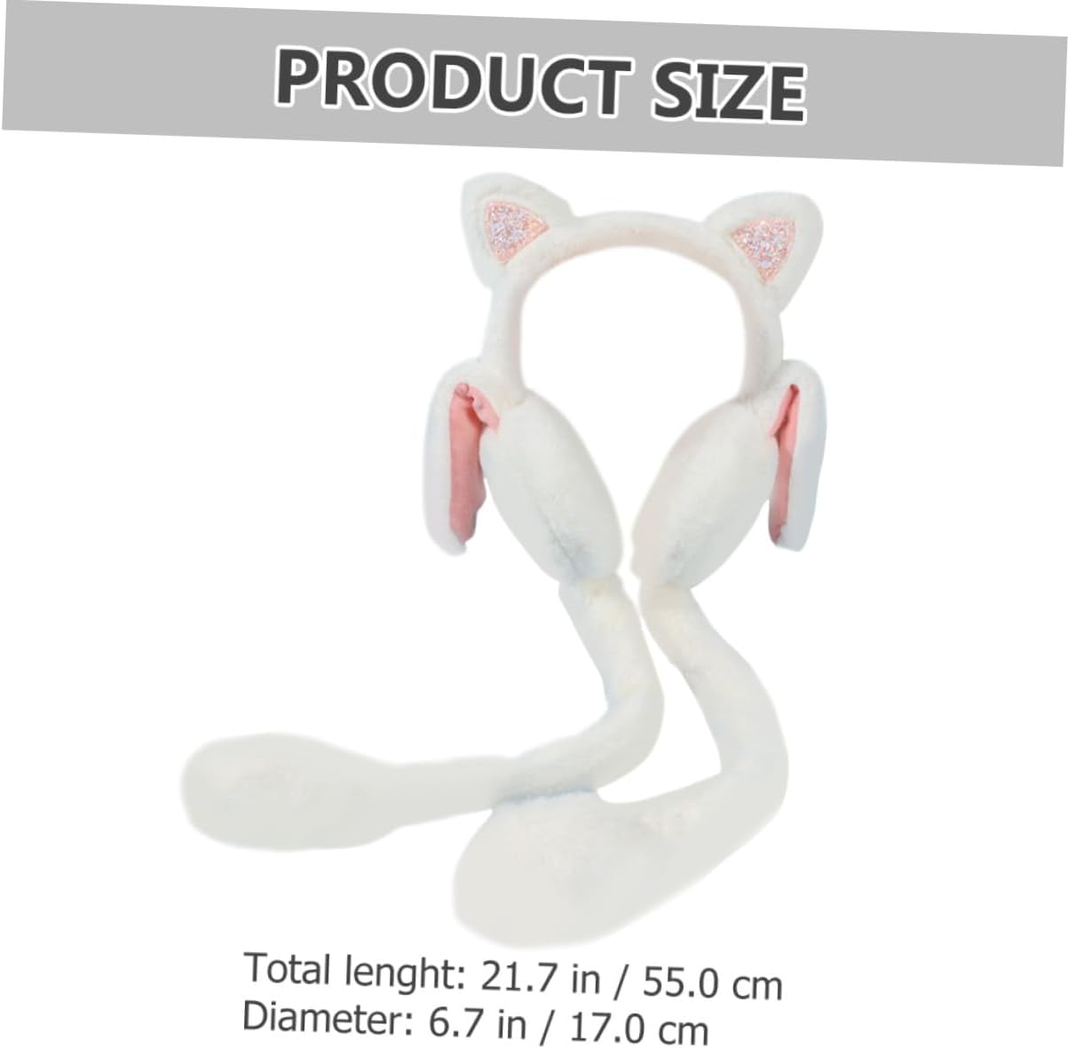 Ciieeo Bunny Earmuffs Moving Winter Ear Warmers for Women Soft Furry Light Color One Size Cold Weather Protection