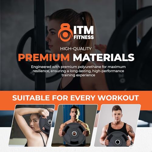 InTheMarket - Disques de poids olympiques en uréthane – Design durable et silencieux pour la musculation, l'haltérophilie et la gym à domicile – Plusieurs poids disponibles (2,5 kg à 25 kg) – Image 5
