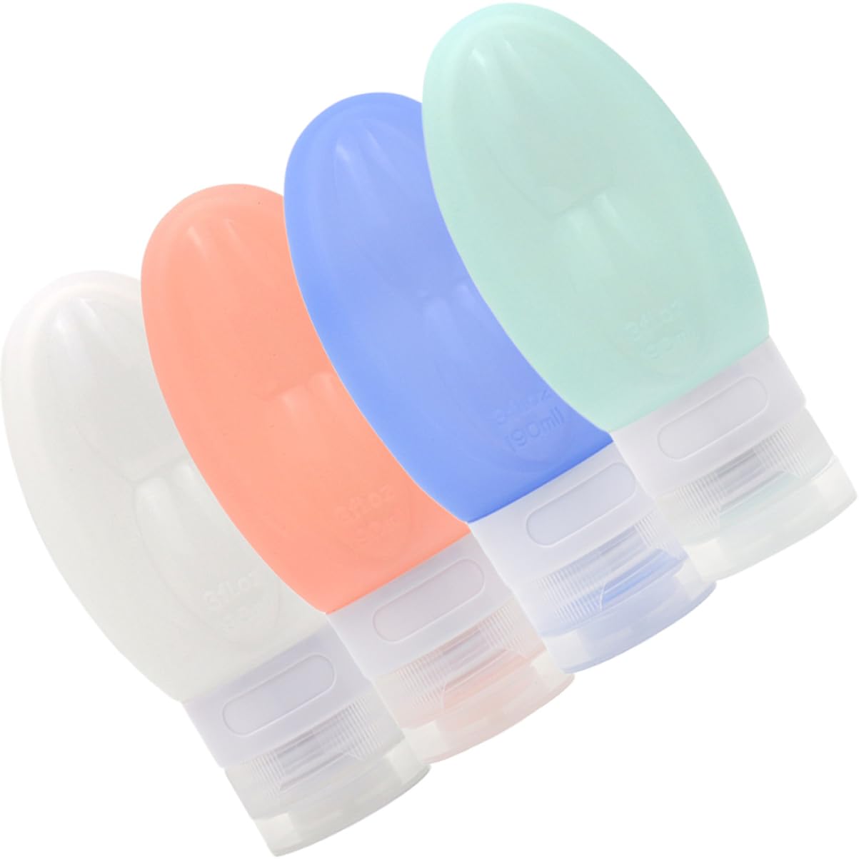 PACKOVE 3 Set Set Di Bottiglie Articoli Da Toeletta Riempibile Portatile Bottiglia Per La Distribuzione Del Viaggio Bottiglia Di Lozione Di Erogazione Gel Di Silice 4 Pezzi*3