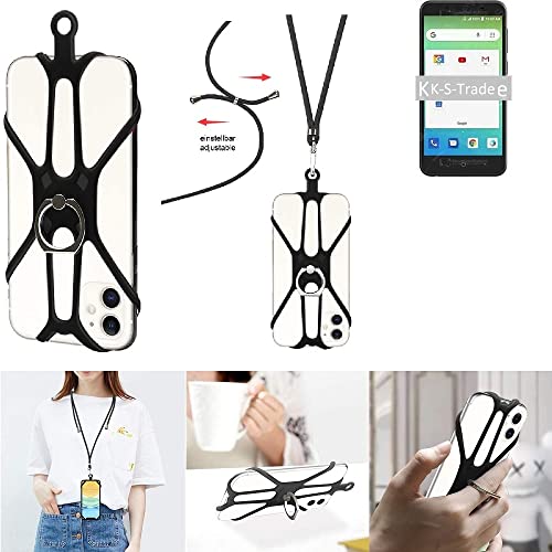 K-S-Trade 3en1 Étui avec Une Chaîne De Téléphonie Coque Collier Tour De Cou Mobile Compatible avec HTC One X10 Support Et Sonnerie De Téléphone Portable...