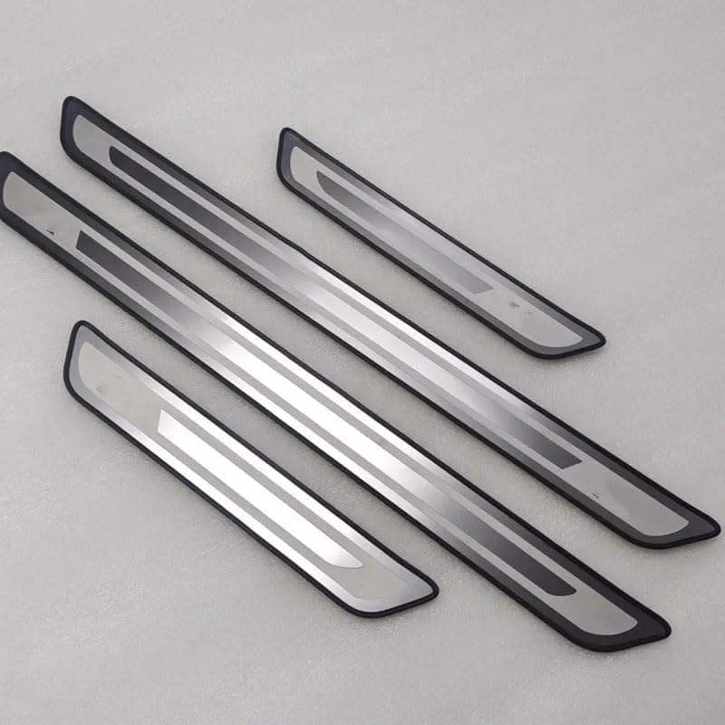 4 PCS Stainless Steel Car Door Sill Protector for Land Rover Range Rover Evoque (L538) 2011-2018, Scuff Guard Threshold Car Outer Door Sill Protector Kick Plates