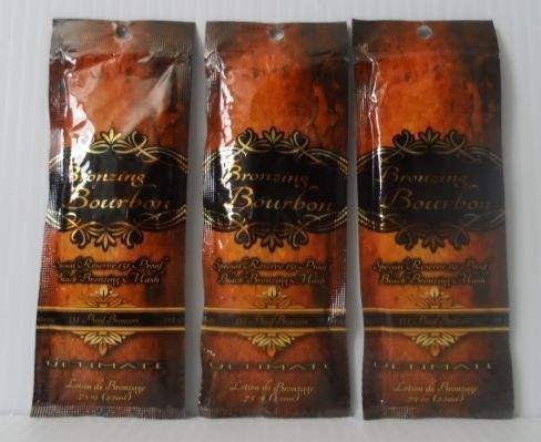 3 Packets Ultimate Bronzing Bourbon Black Bronzer Tanning Lotion .75 oz.