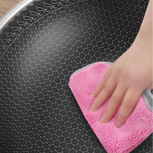 Wok de acero inoxidable 12.6 in con tapa antiadherente miniatura 5