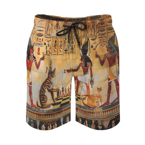 Ancient Egypt Egyptian Pattern Men's Swim Trunks Quick Dry Beach Shorts Board Shorts Bathing Suits with Pockets3