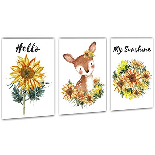 Image of Nursery Wall Decor, Sunflower Wall Decor for Baby Girls, 11x14 Wall Art for Baby Nursery