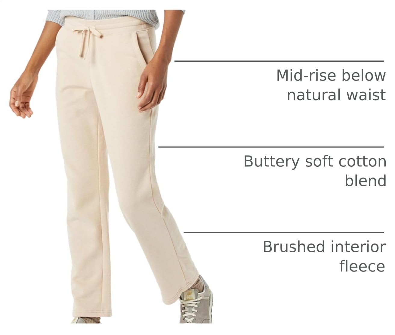 Amazon Essentials Women's Straight Leg Fleece Sweatpants with Drawstring (Available in Plus Size) image 4