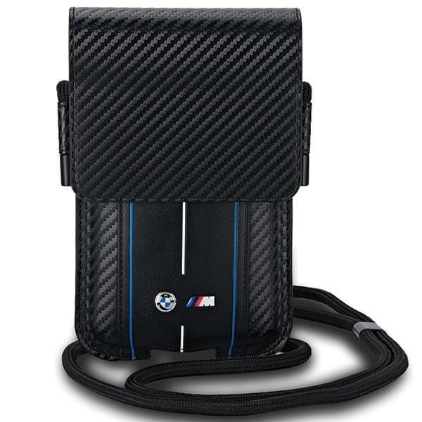 CG MOBILE BMW Bag BMPSP15XMSCAKL Sac Portefeuille Noir Rayures Bleu Carbone