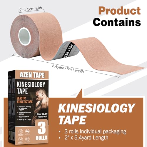 Azen 3 Rolls Kinesiology Tape thumb #1