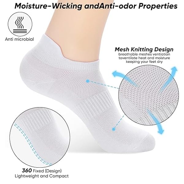 3 Pairs Ankle Socks for Women and men,Running Athletic Low Cut Tab Cushioned Sports Socks2