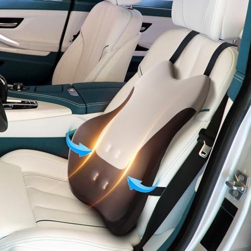 lumbar support pillow for office chair car, gaming chair lower back pain relief memory foam cushion with 3d soft cover enhance your driving comfort ergonomic orthopedic car back rest