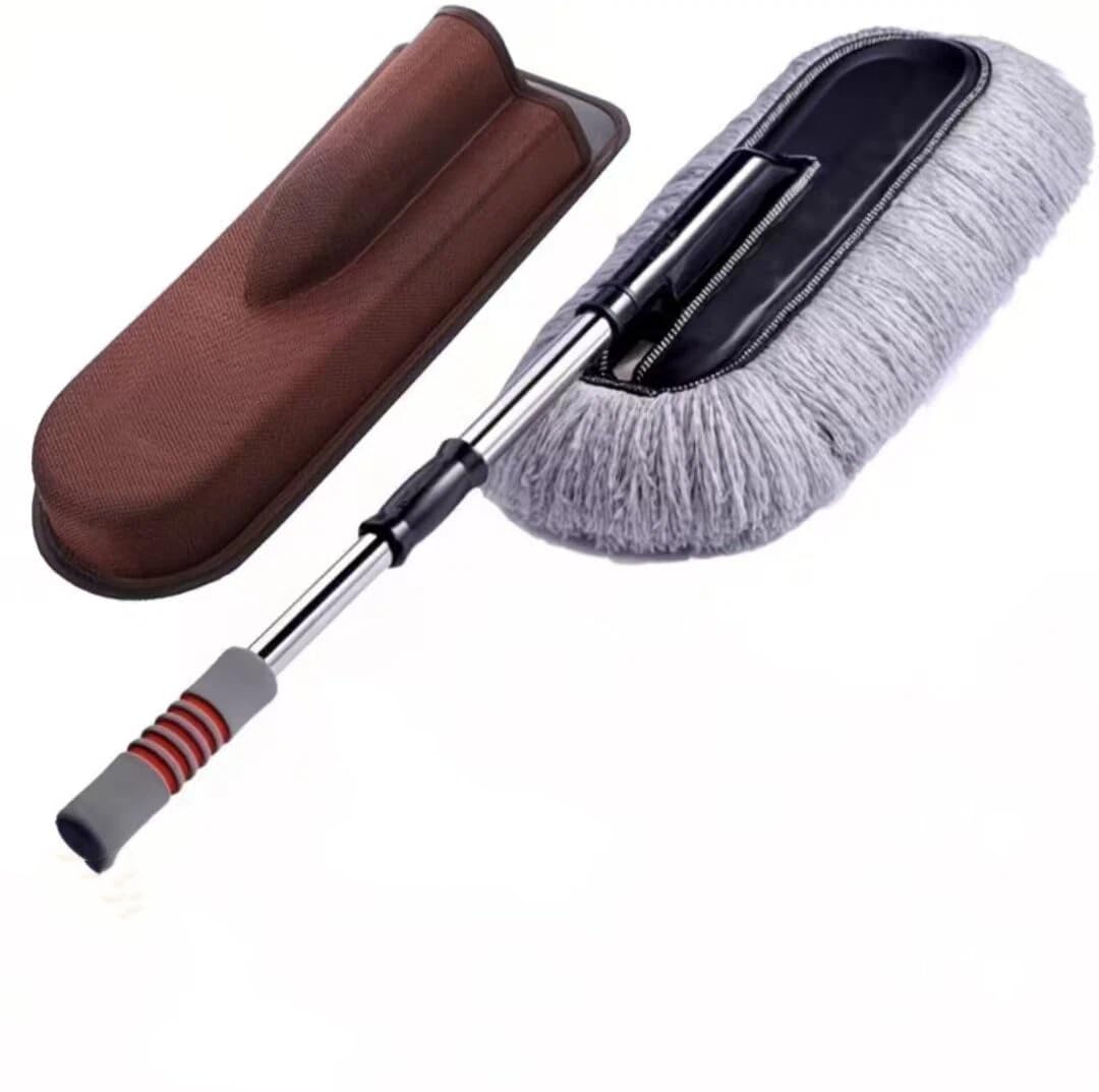 XGLDRZ Microfibre Car Duster for Car Pickup SUV Truck, Telescopic Cleaning Mop Scratch-Free Extra Thick Soft Bristles Brush with Storage Case