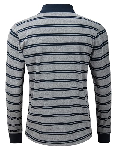 TAPULCO Mens Classic Fit Striped Polo Shirts Long&Short Sleeve Casual Collared Sports Daily T-Shirts for Everyday Wear2