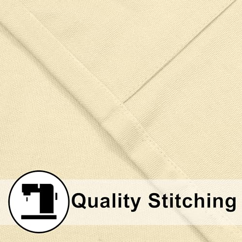 Image of THE LINEN COMPANY Cotton Room Darkening Curtain, Light Blocking Curtain 10 feet with Eyelet Rings for Long Door 1 Pcs Set for Living Room, Bedroom (4.5ft x 10ft, Butter Cream)