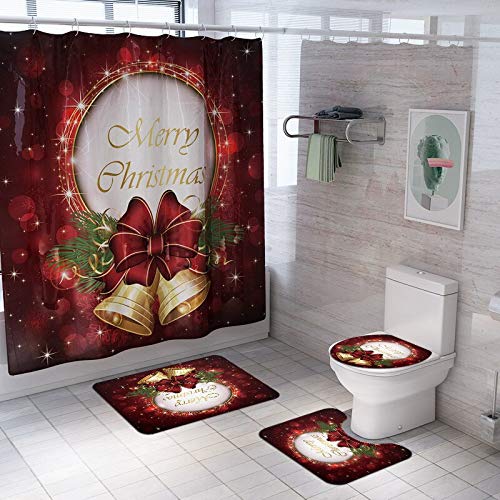 Set Bagno Natalizio Pupazzo Di Neve In Flanella, 3 Pezzi: Copriwater, Copriacqua E Tappeto Antiscivolo, Decorazioni Natalizie Per WC, Blu E Bianco - 3