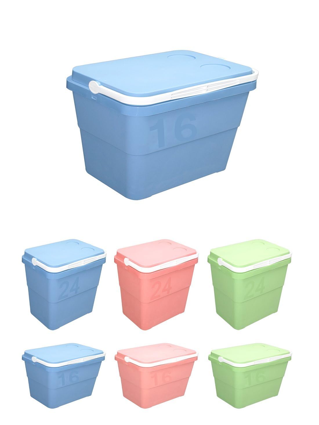 JARDIN202 - Nevera Portátil Rígida Retro– Nevera Térmica con Asa para el Camping, Jardín y Barbacoa | 16 L (Azul)