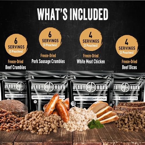 Ready Hour Freeze-Dried Meat Kit (20 Servings), Emergency Supply, Prepper Supply, Protein Source, Emergency Food, Prepper Survival Kit, Bulk Meat, Shelf-Stable, Long-Term Storage - Image 5