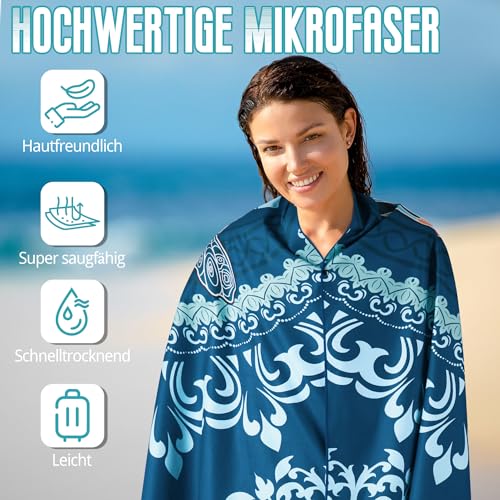 Aonext Strandhandtuch Groß, Mikrofaser Handtuch 100x200cm, Strandtücher Sandfest, Kompaktes und Schnelltrocknendes Saunatuch XXL, Reisehandtuch für Strand, Gym, Travel, Strand, Sauna