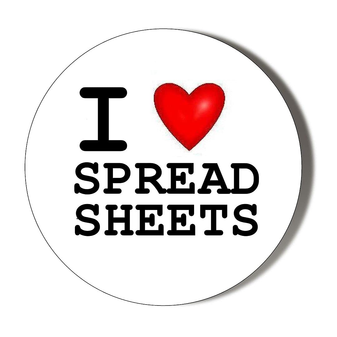 Gift Insanity Multi I Love Spreadsheets 10 X 49Mm Vinyl Stickers Pack Of 10