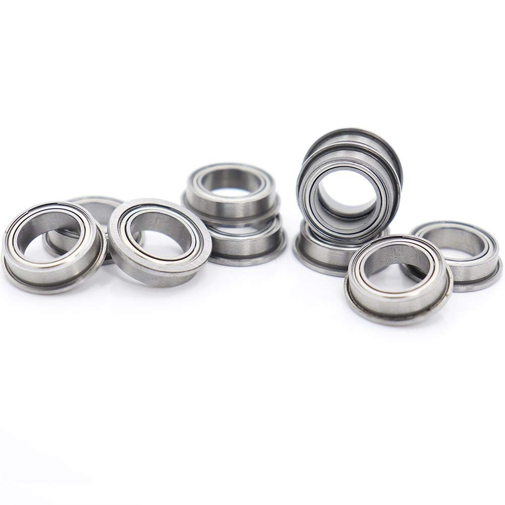 Flanschlager, 10 Stück SMF128ZZ Flanschlager 8 x 12 x 3,5 mm, doppelt geschirmt, Edelstahl, Flanschlager SMF128 Z ZZ, Kugellager SMF128-2Z, SMF128Z, Industrieprodukte