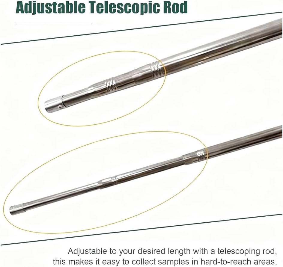 Telescopic Water Sampler with Graduated Cup,Adjustable Sampling Pole,Portable Depth Water Testing Device for Rivers Lakes Ponds,Environmental Laboratory Use,Plastic 500ml,1.49~7m