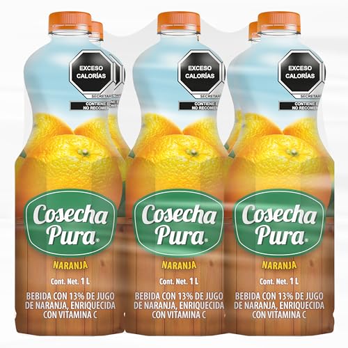 Cosecha Pura Bebida de Jugo de Fruta, Naranja, 6 Pack, 1L