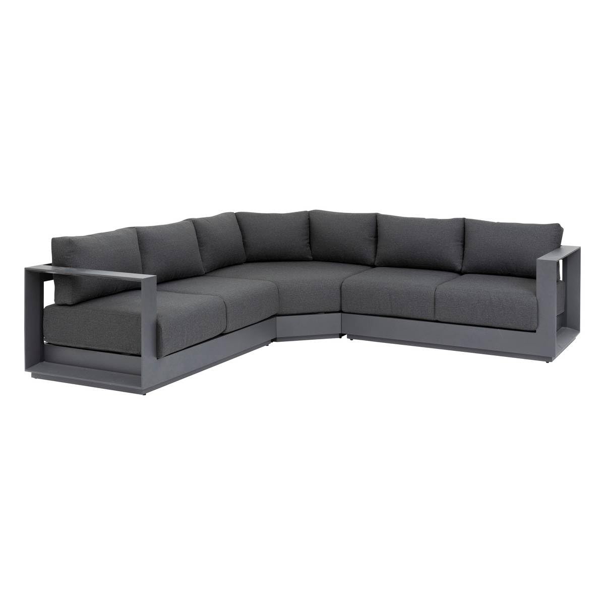 Hespéride - Conjunto de Muebles de jardín esquinero Allure Grafito 5 plazas de Aluminio y poliéster