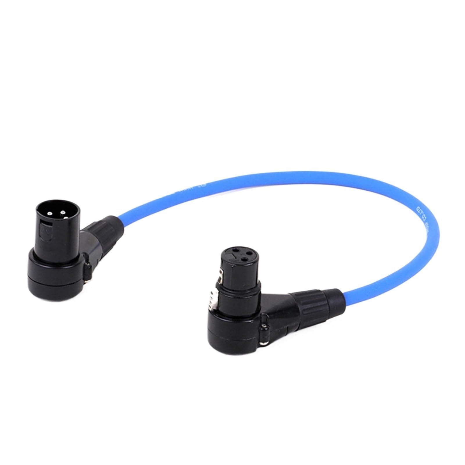 Kabel XLR, wtyczka 90 stopni na gniazdo, kabel audio, symetryczny XLR, mikrofon karon, mikser, karta dźwiękowa, przewód przedłużający (niebieski, 8 m)