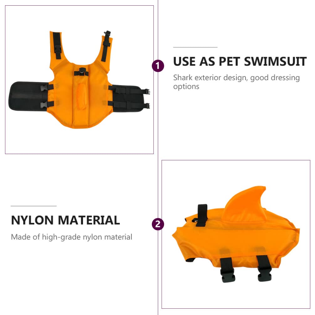 balacoo Inflatable Costumes Jackets Dog Lifesaver Pet Floatation Vest Adjustable Swimsuit with Handle for Swimming Boating and Kayaking (S) Inflatable Costume