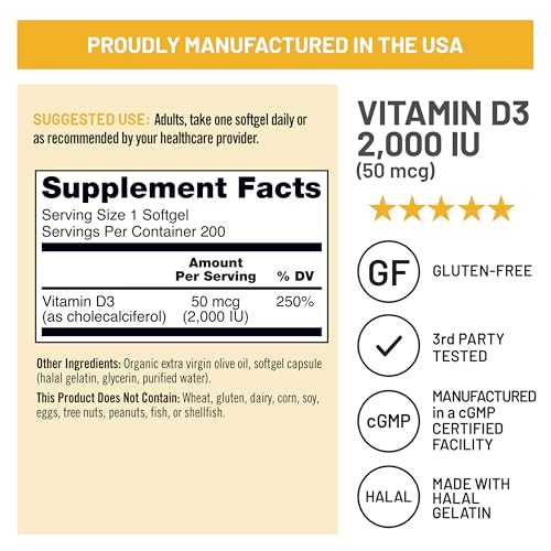 NatureWise Vitamin D3 2000IU Supplement, Immune Support - 200 Mini Softgels - image 5