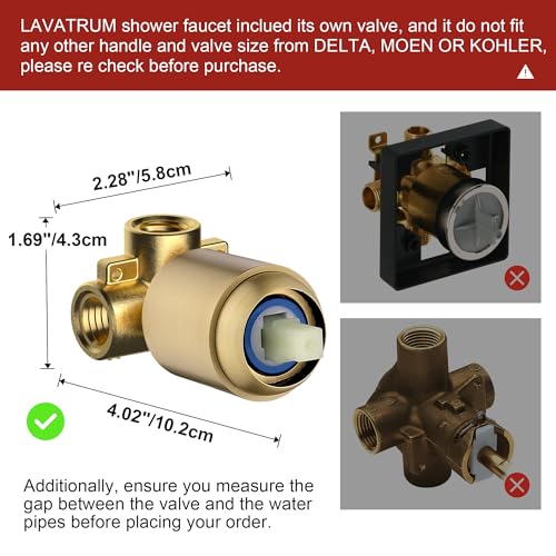 Set de cabezal y válvula de ducha Gold, instalación de pared, cuadrado de 8 pulgadas, chorro único, mezcla para baño (1.8 GPM) miniatura 2