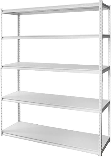 ラック スチールラック メタルラック 幅 150cm(約 150cm) 5 段 幅約 150× 奥行約 46× 高さ約 183p ホワイト