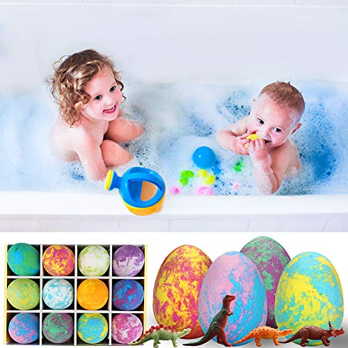 Bath-Bombs-for-Kids-with-Toys-Inside-for-Girls-Boys-Surprise-Dinosaur-Eggs-12-Large-Size-Gift-Handmade-Bubble-Bath-Fizzies-Spa-Fizz-Balls-for-Christmas-Birthday-Easter-Day-Package-May-Vary
