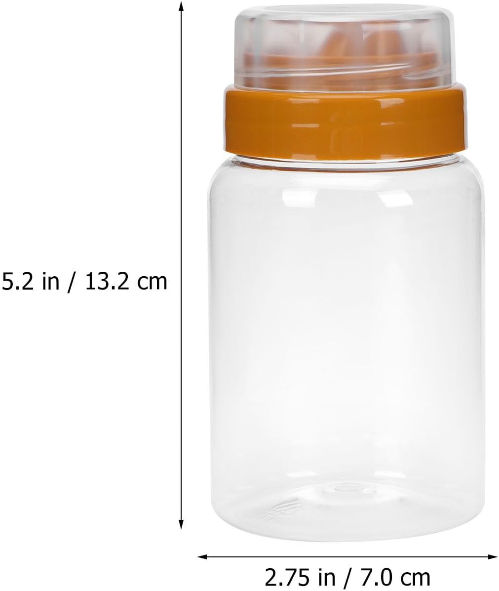 Operitacx 4pcs Honey Bottle 500g PET PP Sealed Jar with Reflux Inlet