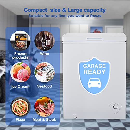 Smeta DSC-126HUN Small Chest Freezer 4.0 Cubic Feet, Deep Freezer Garage Outdoor Freezers thumb #1