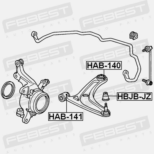 SAB-022 FEBEST Supporto assale Assale posteriore centrale