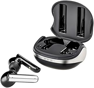 AWEI TA10 Fones de ouvido sem fio com cancelamento de ruído ativo híbrido, fones de ouvido Bluetooth 5.3 com graves profundos imersivos, fones de ouvido ENC, à prova d'água IPX5, chamadas claras com fones de ouvido ANC de 4 microfones, compatíveis com iPhone e Android, para exercícios