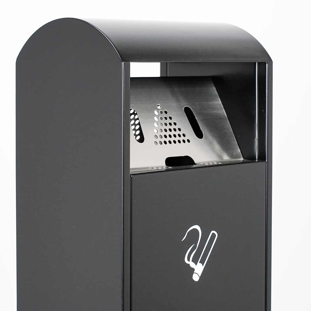 Danieli Ho.Re.Ca. Posacenere a Colonna CEP100/NE | Posacenere da Esterni Alto con Pattumiera e Doppia Serratura | Centimetri 35,5 x 27 x 115,5 cm | 14 L | Nero