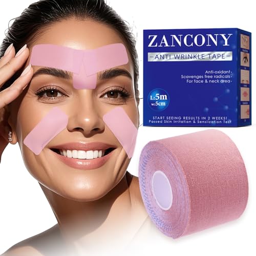 zancony Face Tape for Wrinkles Overnight Flexible Full Facial Face winkle Tape Smooth Fine Lines Anti Wrinkles Patches For Forehead | Smile Lines | Neck | Double Chin | Instant face lift 2.5CM*5M 125pcs
